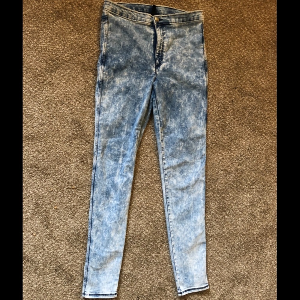 H&M High waist acid wash jeans